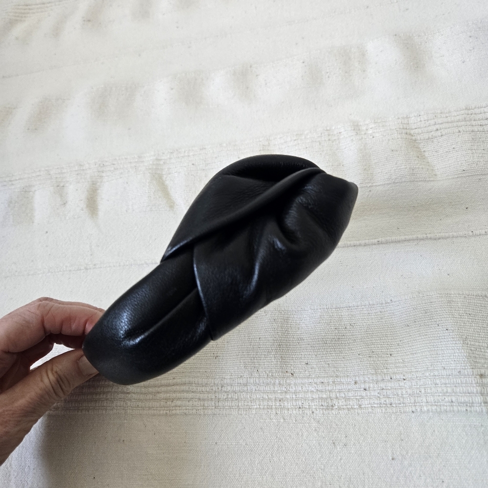 Eugenia Kim Maryn Tall Knot Black Leather Headband Retro Rare - Picture 7 of 16